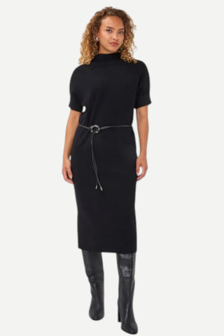 Esqualo Long Knit Dress, Black