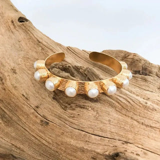 Virtue Jewelry Design The Haven Cuff Bracelet, Pearl