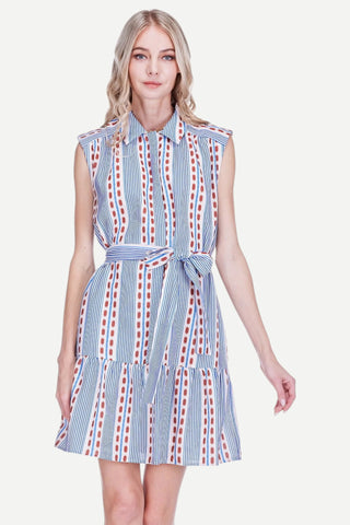 Joy Joy Front Placket Shirt Dress, Colonial Stripe JOY JOY