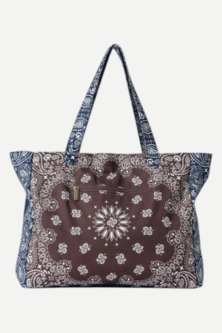 Haute Shore Ltd. Bailey Bandana Tote Bag, Brown/Navy