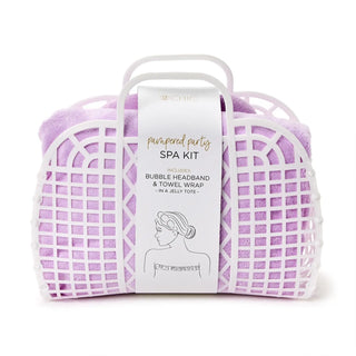 Two's Company Headband and Wrap Towel Set, Purple