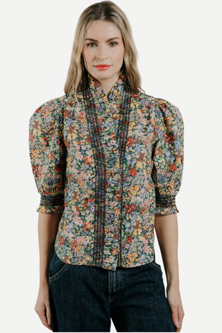 Love The Label Zuri Top, Cottage Garden Liberty Print