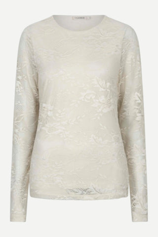 Esqualo Top, Long Sleeve Lace, Vanilla