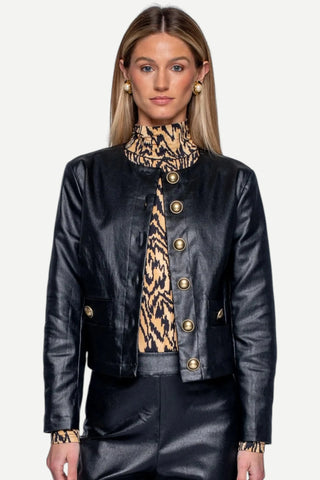 Elizabeth James Remy Jacket, Black Metallic Denim