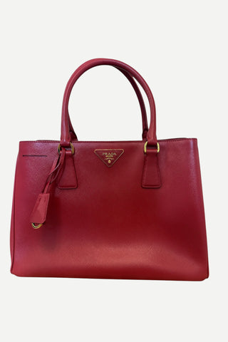 Vintage Prada Galleria Leather Handbag, Red