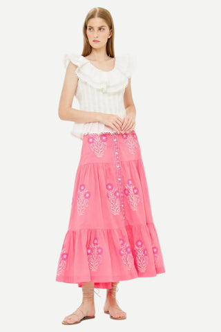 Oliphant Button Front Skirt, Raton Pink Oliphant