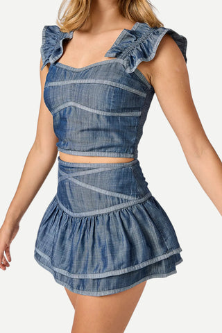 Cake For Dinner Emerson Mini Skirt, Denim