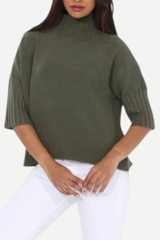 Rain + Rose The Maple Turtleneck Sweater, Olive