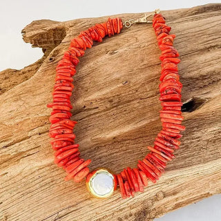 Virtue Jewelry Design The Sariah Necklace, Orange / Circle