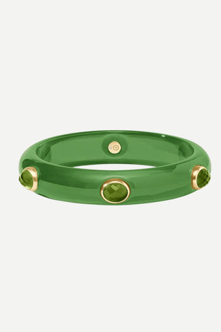 Julie Vos Madison Statement Bangle Bracelet - Carnaby, Palmetto Green