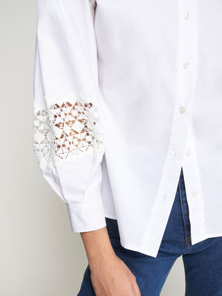 Vilagallo Natalie Popelin Top, White