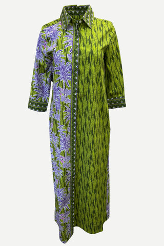 Perlavera Brenda3/4 Sleeve Missy Fit Maxi Dress, Palm Bliss Perlavera