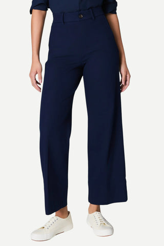 Spanx Spanxsupersmooth™ Stretch Twill Cropped Wide Leg Pant, Navy SPANX
