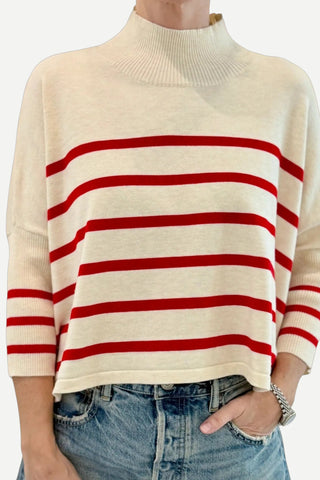 Kerisma Aja Stripe Top, Ivory/Marina KERISMA INC.