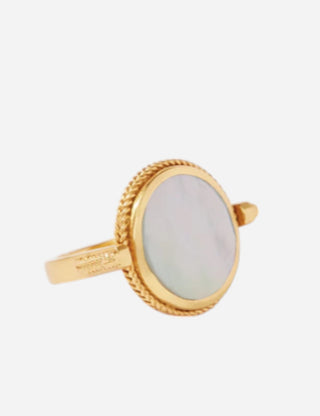 Julie Vos Coin Revolving Ring, Mother of Pearl 7