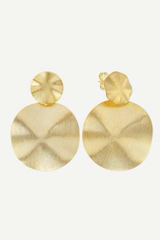Sheila Fajl Isola Earrings, Brushed 18K Gold Plated SHEILA FAJL