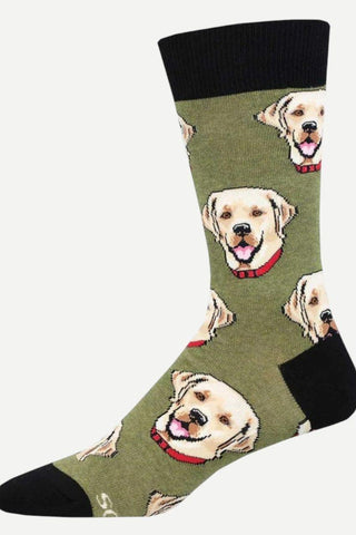 SockSmith Labrador Mens Socks, Green Heather