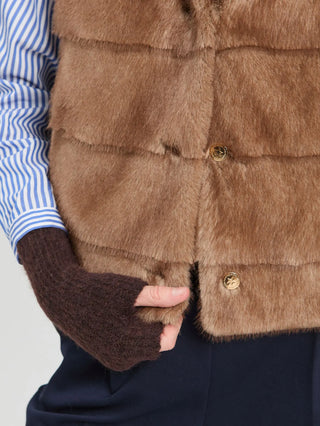 Vilagallo Faux Fur Vest, Taupe