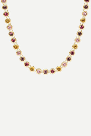 Julie Vos Rainbow Tennis Necklace, Pink Dawn