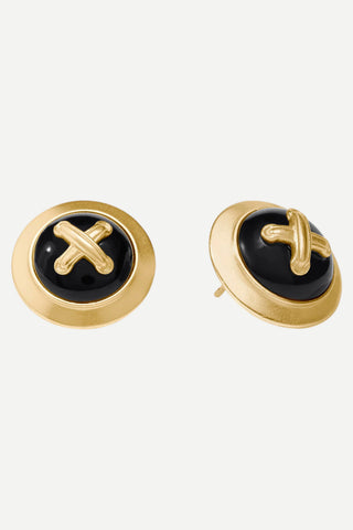 Julie Vos Essex Stud Earring, Obsidian Black