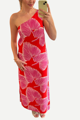 Compania Fantastica Pink/Red Leaf Print Dress Compania Fantastica