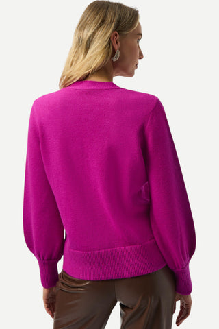 Joseph Ribkoff Sweater Knit Cardigan with Puff Sleeves, Cosmos