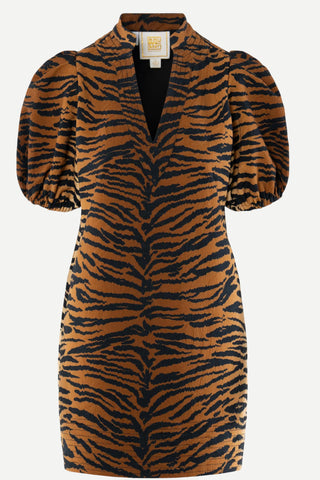 Emily McCarthy Hampton Mini Dress - Tiger Jacquard
