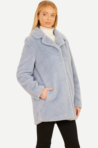 Dolce Cabo Faux Fur Coat, Light Blue
