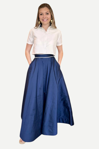 Balkanica Monotrama Sun Skirt, Navy Balkanica