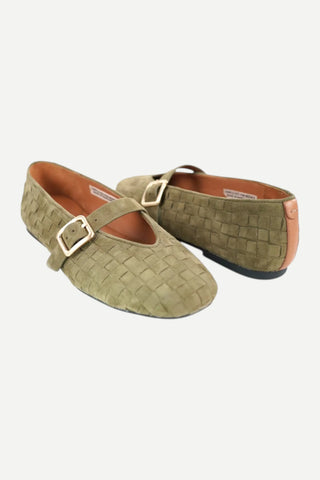 Gentle Souls Winifred Suede Flat, Olive