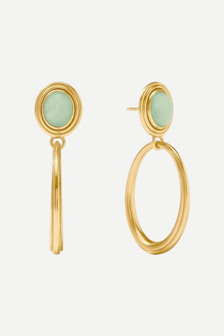 Julie Vos Portofino Statement Earring, Aqua Jade