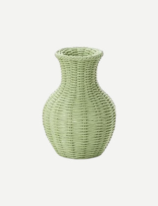 Two's Company Verdigris Basket Weave Pattern Vase