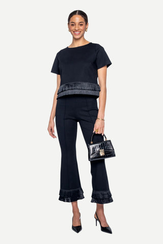 Elizabeth James Jojo Fringe Pant, Black