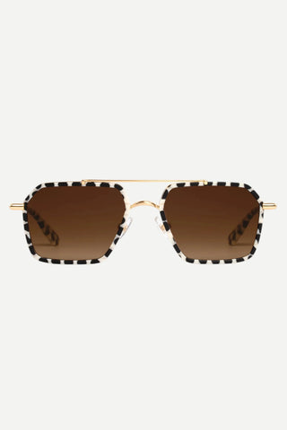 Krewe Emery Sunglasses, 18K Matte Domino Krewe