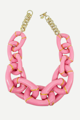 Parker Kennedy "The Michelle" Bamboo Link Necklace, Pink