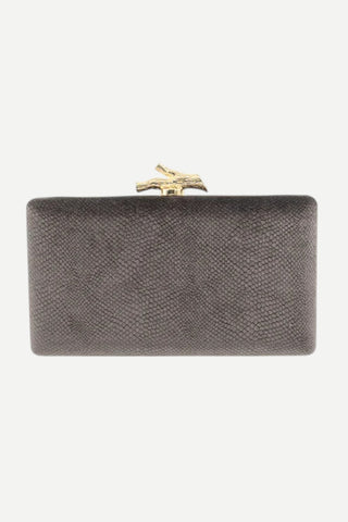 BC Bags Velvet Evening Bag, Pewter