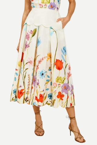 Mestiza Sonata Scallop Midi Skirt, Garden Muse Mestiza
