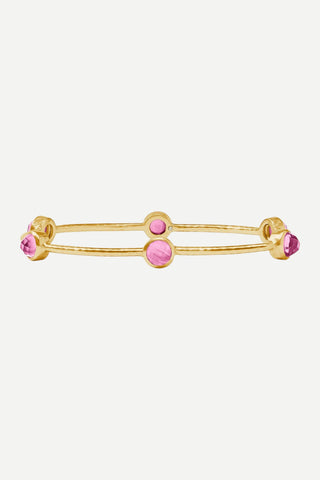 Julie Vos Milano Luxe Bangle, Iridescent Tourmaline Pink, Small