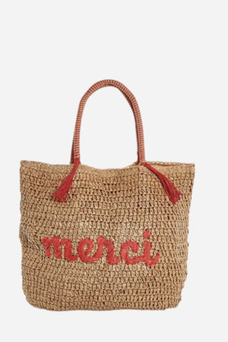 Two's Company A Good Day Raffia Tote, Merci