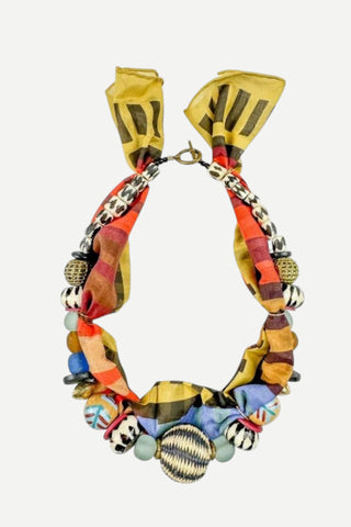 Twine & Twig Beaded Bandana Necklace, Aztec