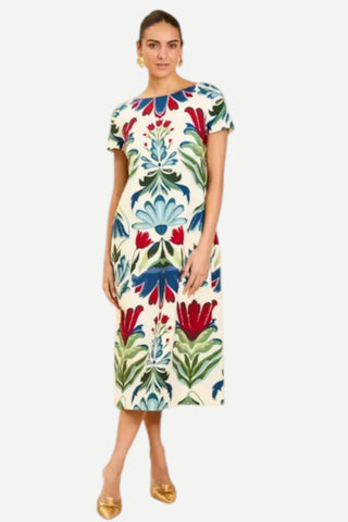 Mestiza Adria Convertible Midi Dress, Ornamented Lattice