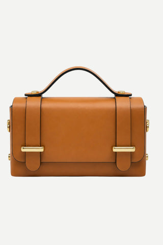 German Fuentes Top Handle Crossbody Bag, Camel