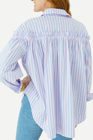 Caryn Lawn Miriam Top, Pink/Blue CARYN LAWN