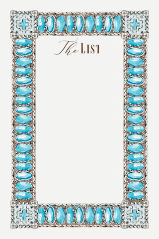 Rosanne Beck Collections Luxe Large Notepad, Handpainted The List Turquoise