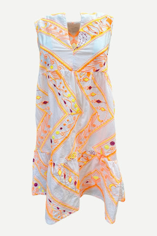 Aether Dress, White Embroidered Aether
