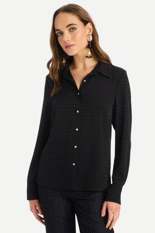 Allison Kelly Button Down Top, Black