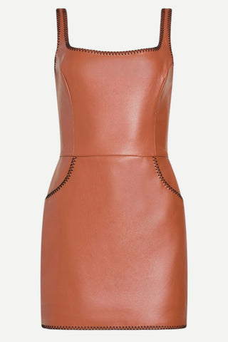 Amanda Uprichard Ginger Skort Romper, Chestnut