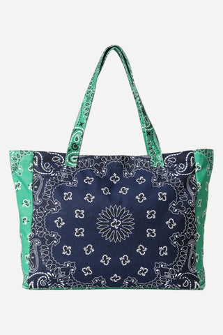 Haute Shore Ltd. Bailey Bandana Tote Bag, Navy/Kelly Green