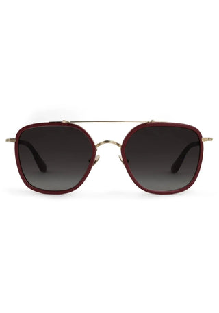 Krewe Austin 12K Titanium + Burgundy Leather