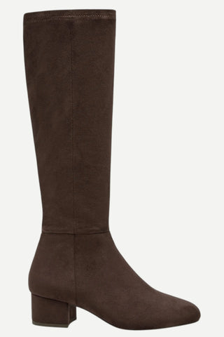 Silent D Gold, Stretch Microsuede Boot, Chocolate